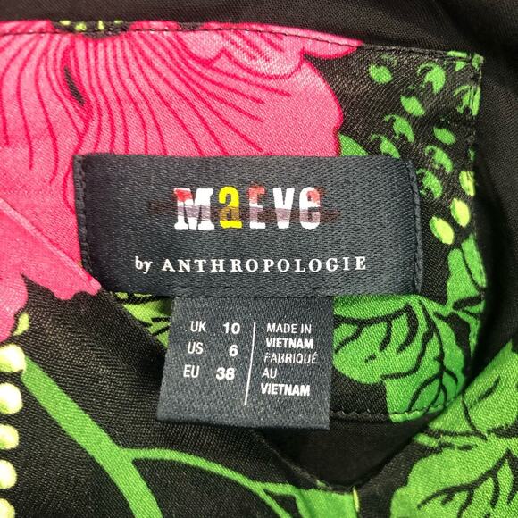 Anthropologie Maeve Floral Ruched Midi Dress Multicolor Size US 6 - Picture 8 of 12